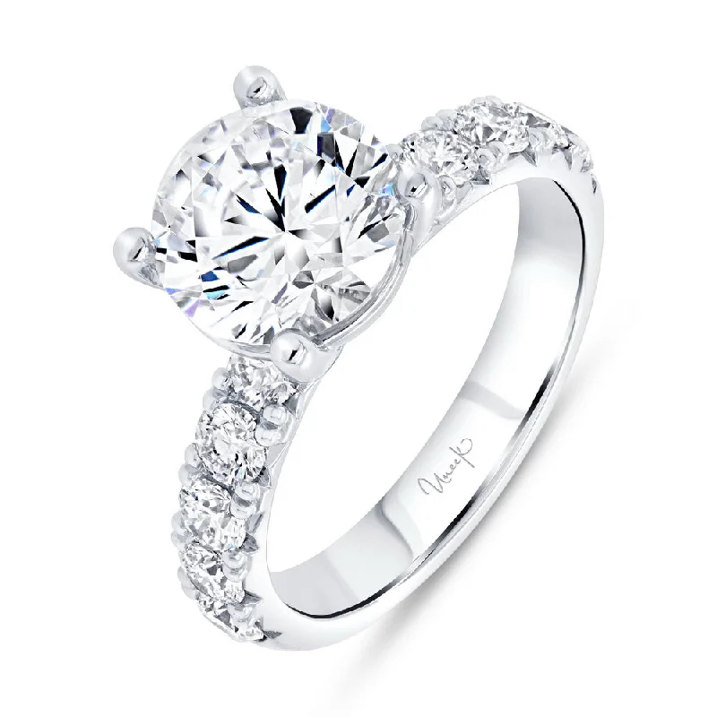 Ladies engagement rings latest trends-Uneek Timeless Collection Straight Round Engagement Ring