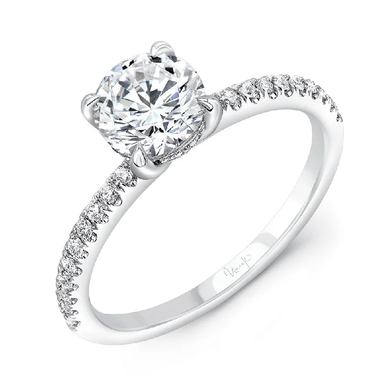 Ladies engagement rings customer reviews-Uneek Timeless Collection Under-Halo Round Engagement Ring