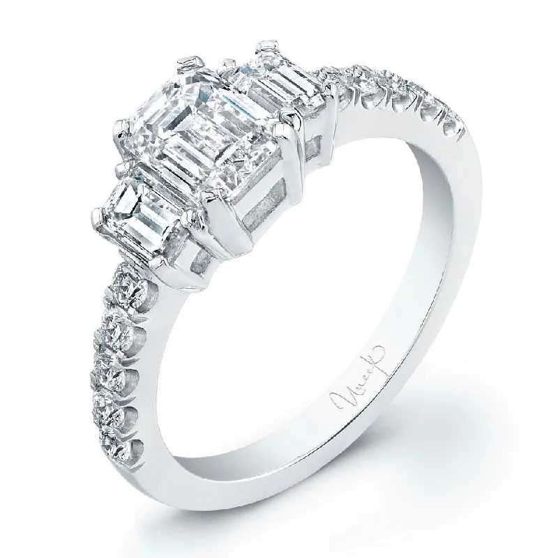 Ladies engagement rings dream styles-Uneek Signature Collection Three-Stone Radiant Engagement Ring