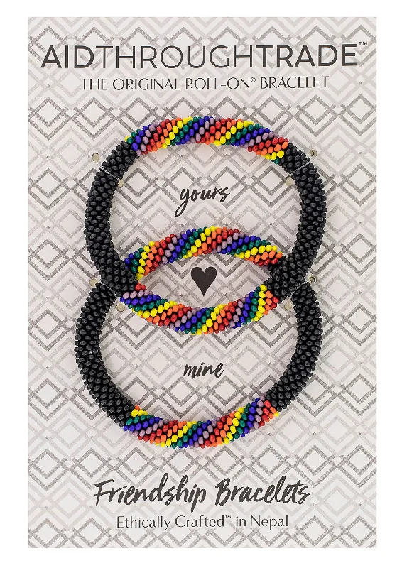 Ladies bracelets latest trends-Roll-On® Friendship Bracelets <br> Love Noir