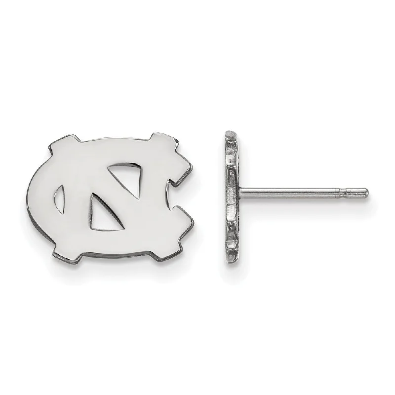 Ladies earrings engraved details-Sterling Silver U of North Carolina XS (Tiny) Post Earrings