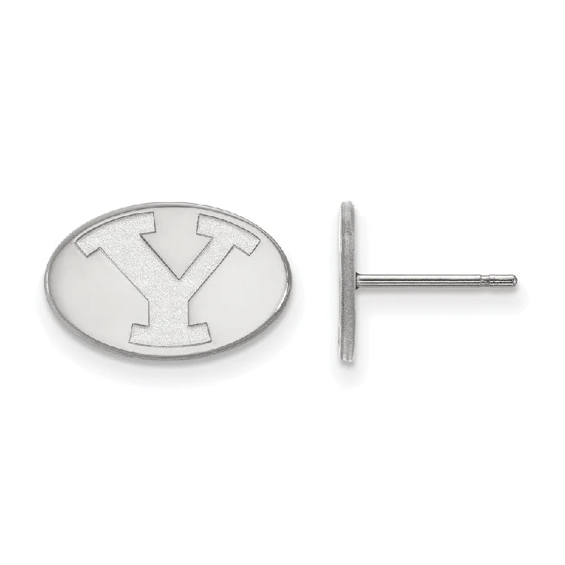 Ladies earrings stud styles-Sterling Silver Brigham Young University XS (Tiny) Post Earrings