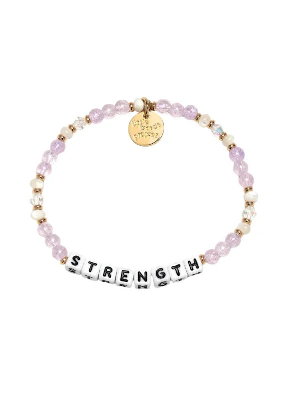 Ladies bracelets sapphire stones-LITTLE WORDS BRACELET - STRENGTH