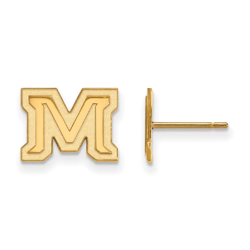 Ladies earrings matching pairs-14k Yellow Gold Montana State University XS (Tiny) Post Earrings