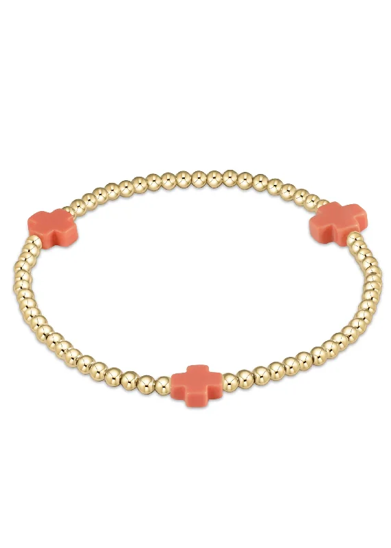 Ladies bracelets mature appeal-SIGNATURE CROSS BRACELET - CORAL