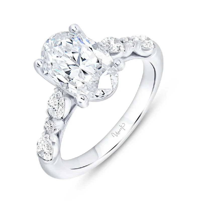 Ladies engagement rings vintage charm-Uneek Timeless Collection Cathedral Engagement Ring