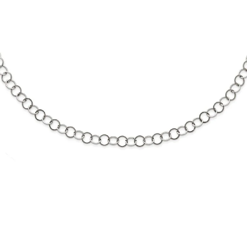 Ladies necklaces proposal gifts-Stainless Steel Polished 8MM Circle Link Necklace