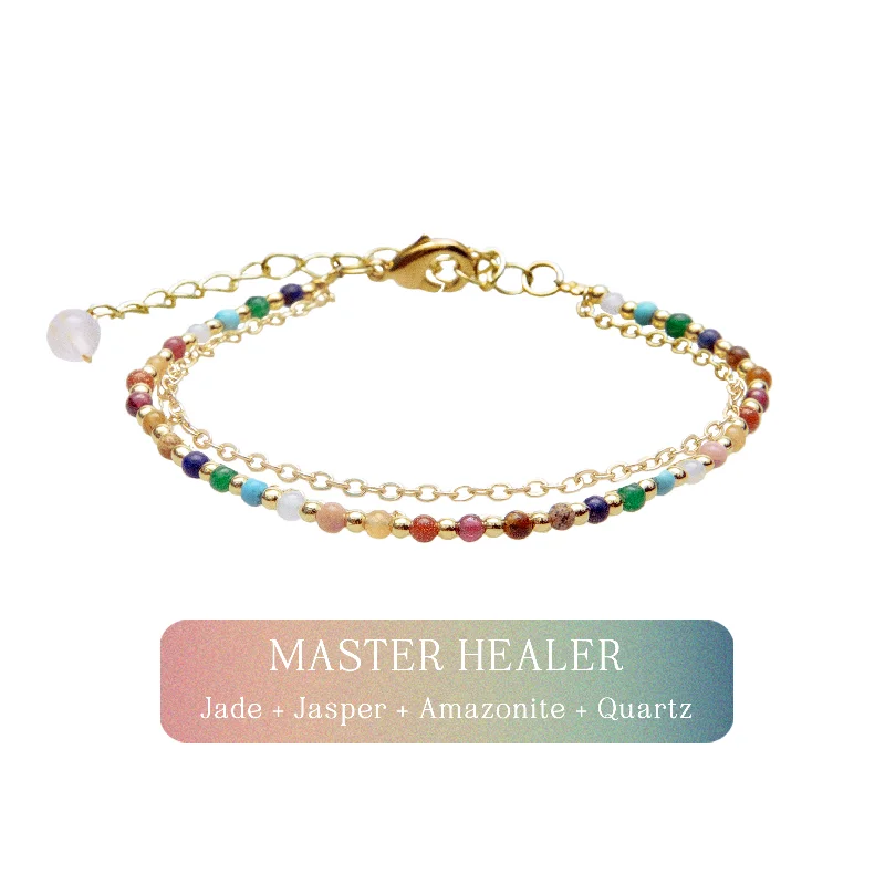 Ladies bracelets unique designs-Master Healer 2mm Layered Healing Bracelet