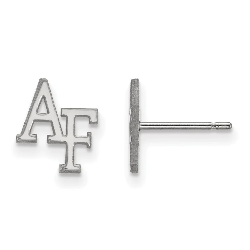 Ladies earrings stud styles-Sterling Silver Air force Academy XS (Tiny) Post Earrings