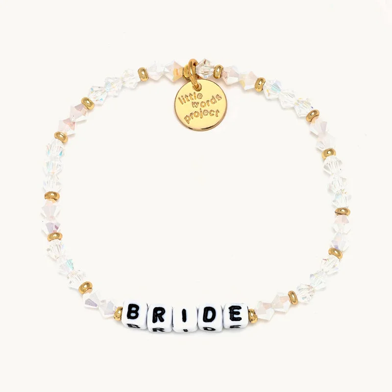 Ladies bracelets colorful gems-BRIDE LACE WHITE WORD BRACELET