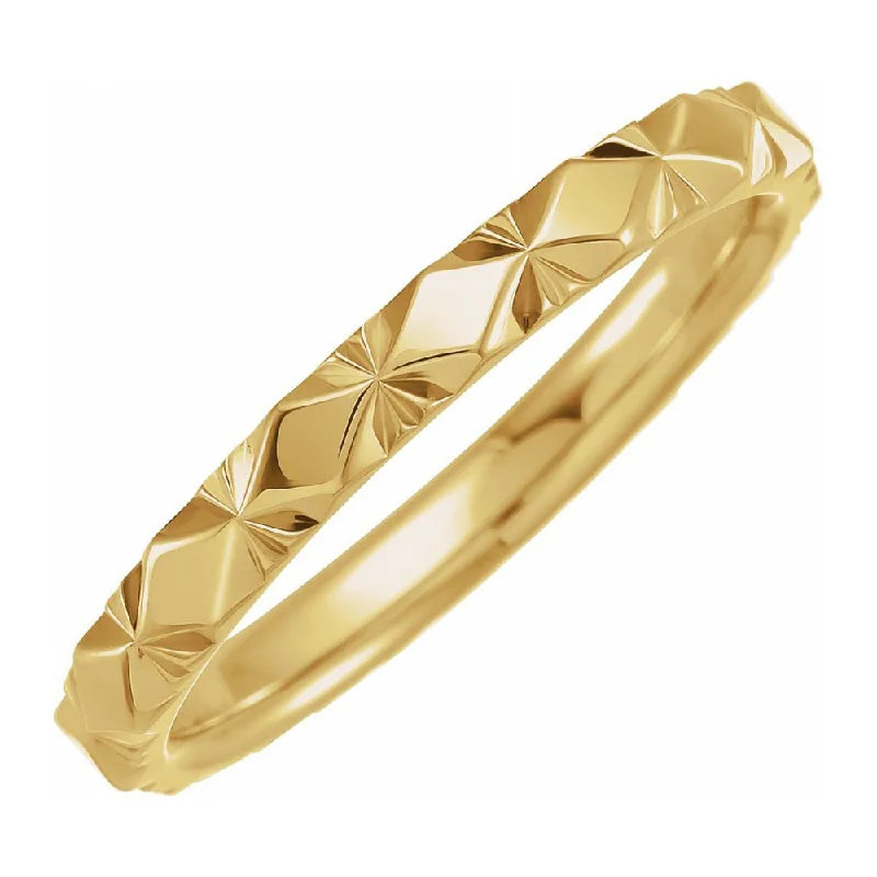 Ladies ring sentimental value-2.5mm 10K Yellow Gold Diamond Cut Faceted Standard Fit Band