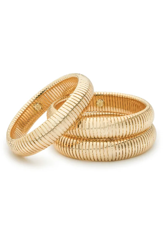 Ladies bracelets holiday gifts-Flex Snake Chain Stretch Bracelet Set