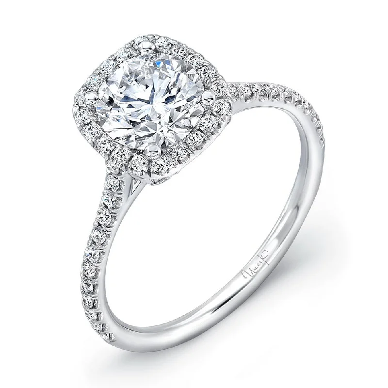 Ladies engagement rings retail shops-Uneek Best of the Best Collection Halo Engagement Ring