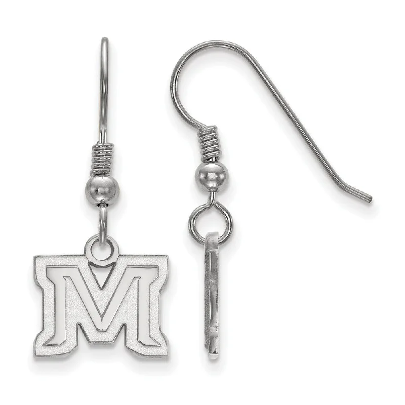 Ladies earrings rose gold-Sterling Silver Montana State University XS (Tiny) Dangle Earrings