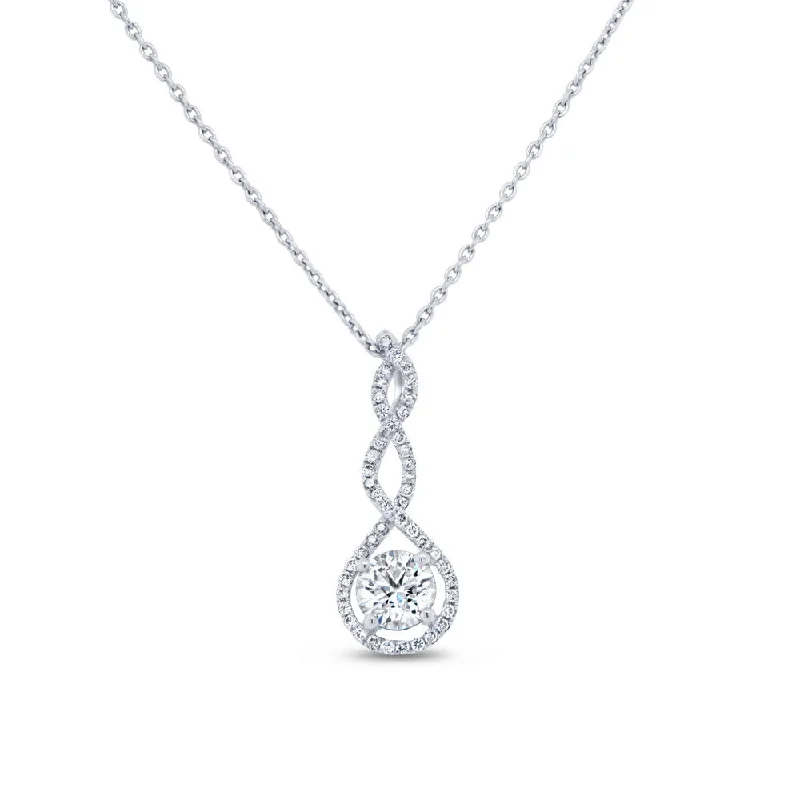 Ladies engagement rings timeless elegance-Uneek Signature Collection Round Diamond Engagement Pendant