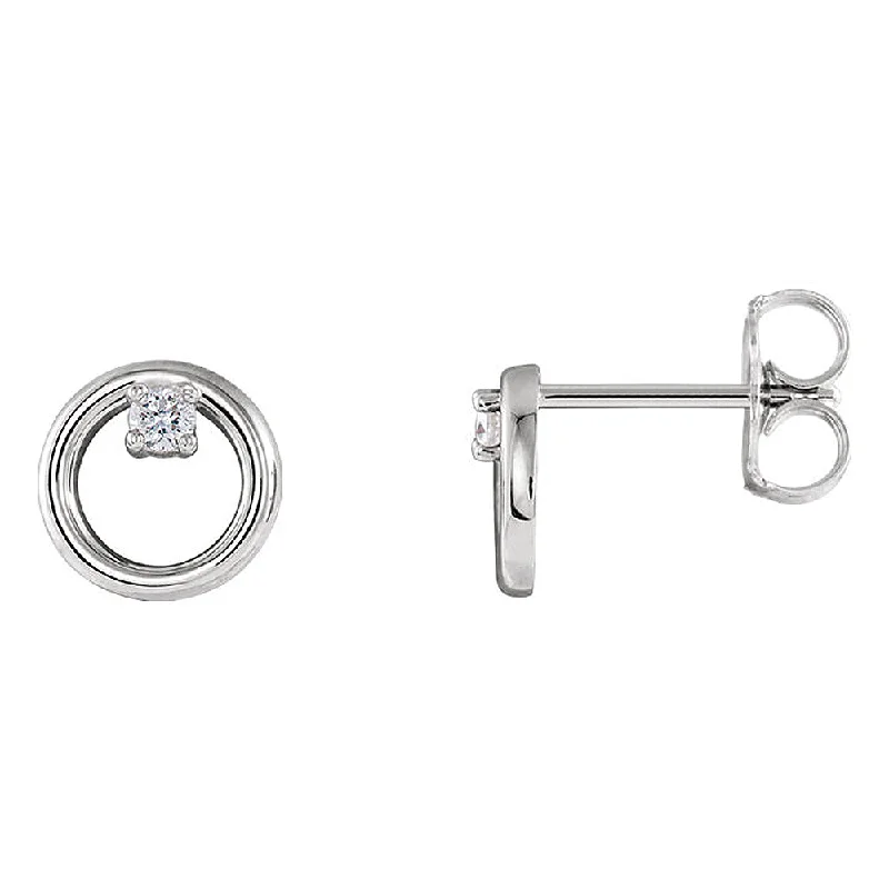 Ladies earrings sister sets-7.25mm Platinum .06 CTW (G-H, SI2-SI3) Diamond Circle Post Earrings