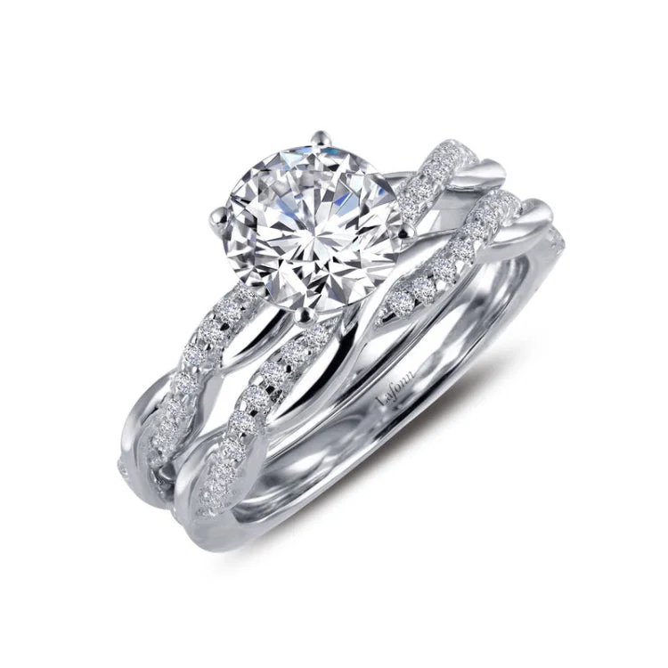 Ladies engagement rings white gold-Engagement Ring with Wedding Band