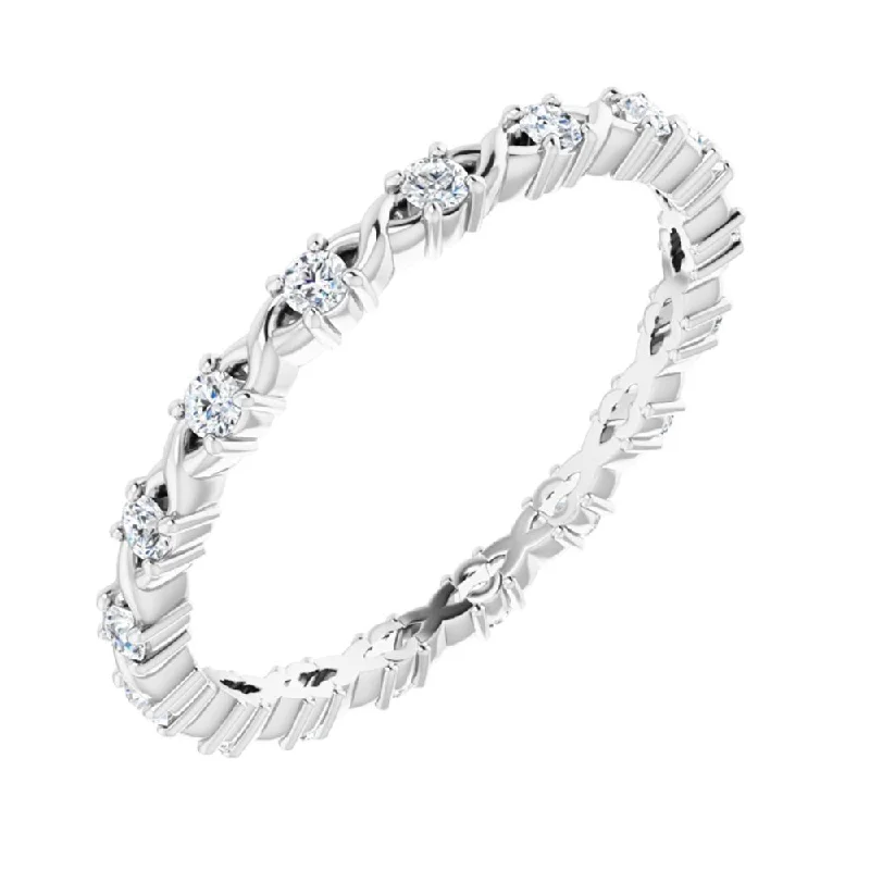 Ladies ring engagement picks-1.75mm 14K White Gold 1/4 CTW Diamond Eternity Band