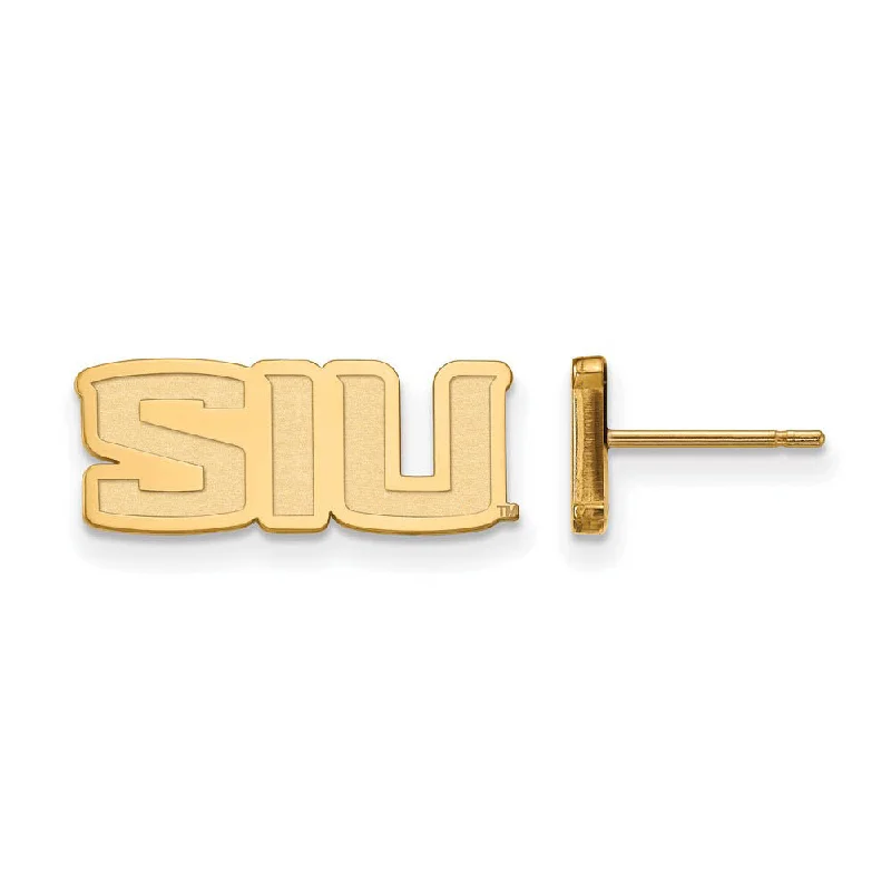 Ladies earrings light luxury-14k Gold Plated Silver Southern Illinois University Post Earrings