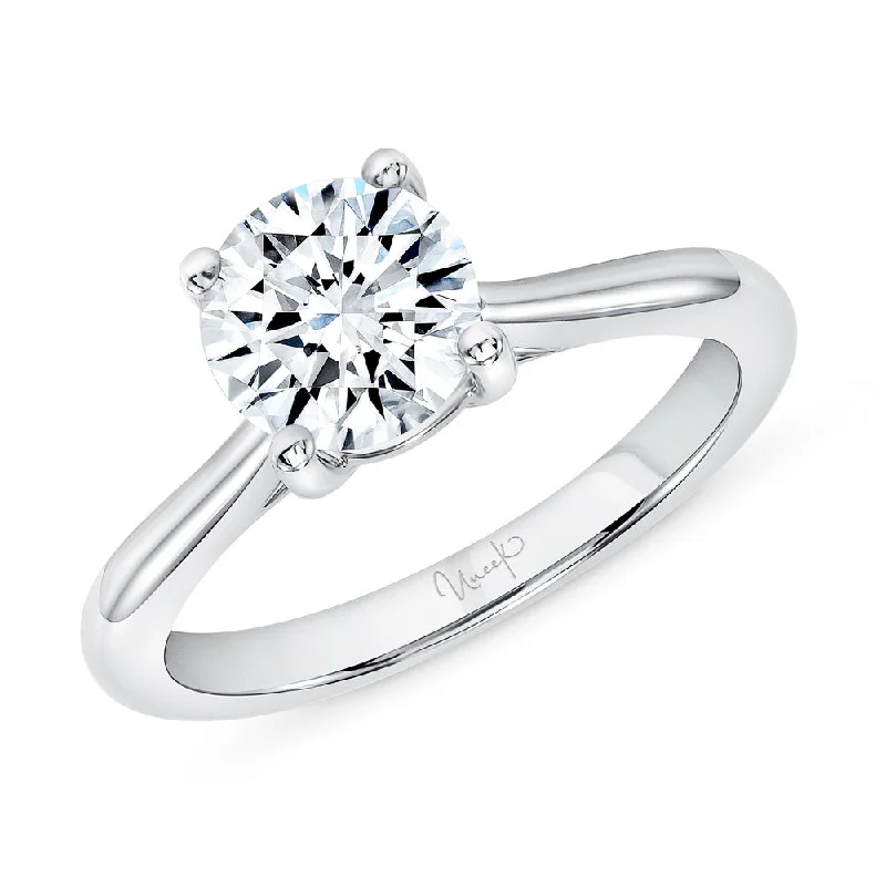 Ladies engagement rings elegant classics-Uneek Timeless Collection Solitaire Round Diamond Engagement Ring