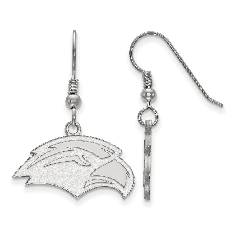 Ladies earrings floral designs-Sterling Silver University of Southern Miss Small Dangle Earrings