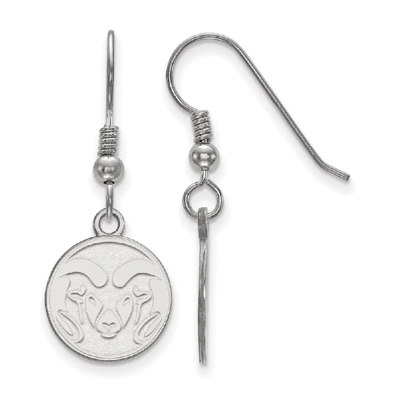 Ladies earrings latest trends-Sterling Silver Colorado State University Small Dangle Earrings