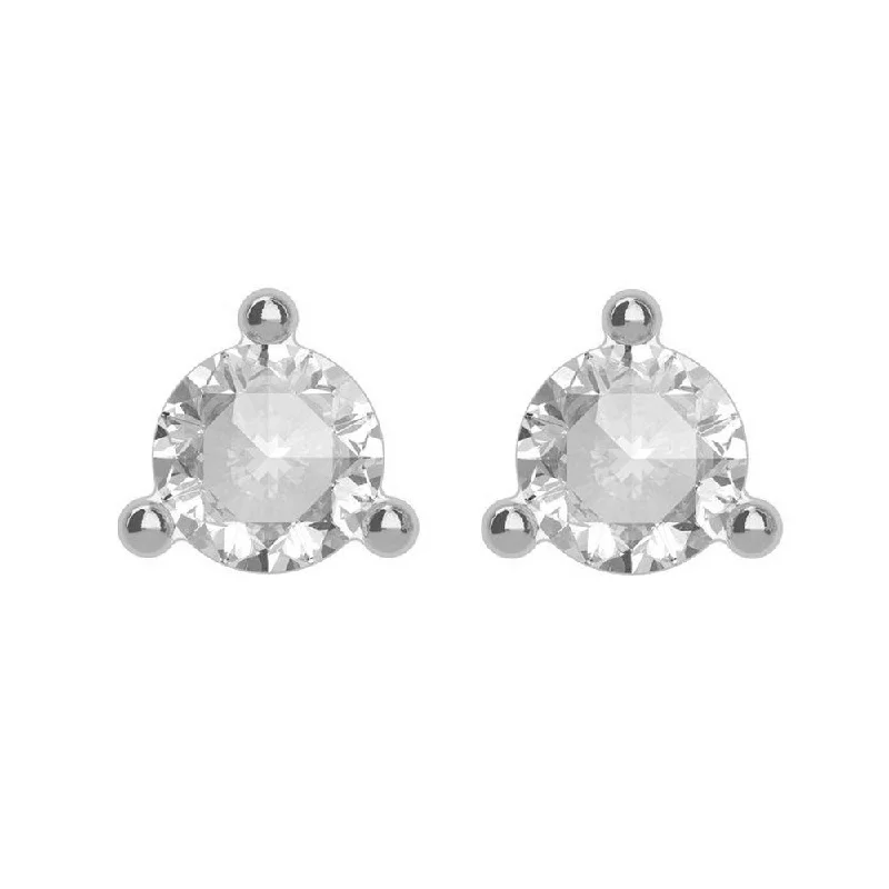 Ladies earrings casual vibes-14k White Gold Rose-Cut Diamond (VS2/SI1, G-H) Post Earrings