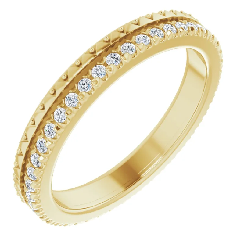 Ladies ring pearl accents-2.75mm 14K Yellow Gold Natural Diamond Eternity Band