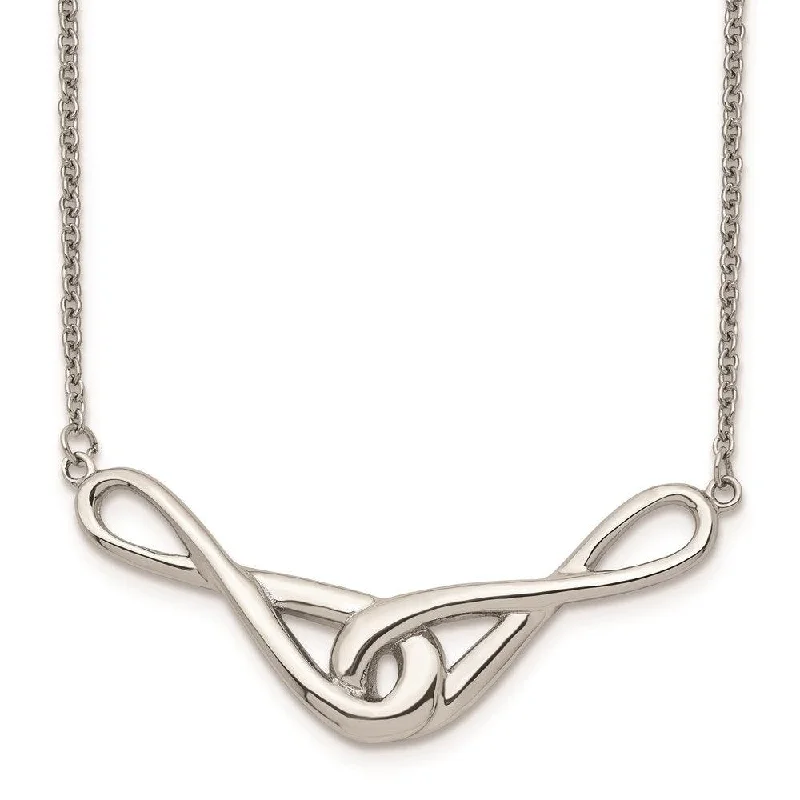 Ladies necklaces openwork patterns-Stainless Steel Polished Infinity Symbols Necklace