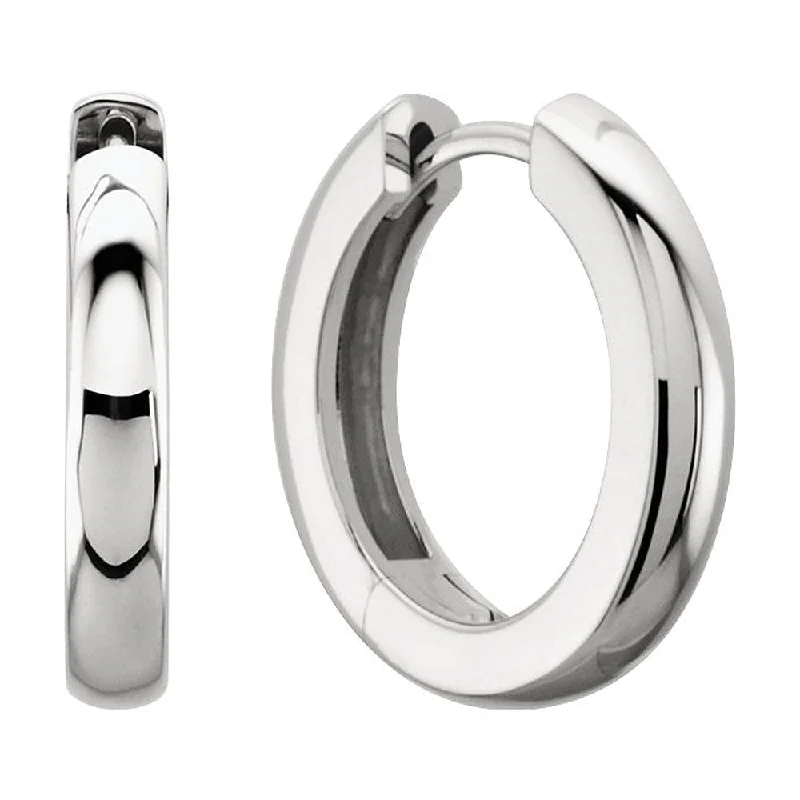 Ladies earrings star motifs-3 x 17.5mm (1/8 x 5/8 Inch) Platinum Hinged Round Hoop Earrings