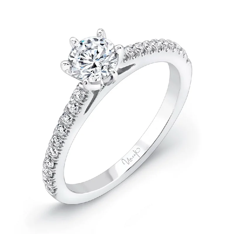 Ladies engagement rings marquise designs-Uneek Best of the Best Collection Straight Round Engagement Ring