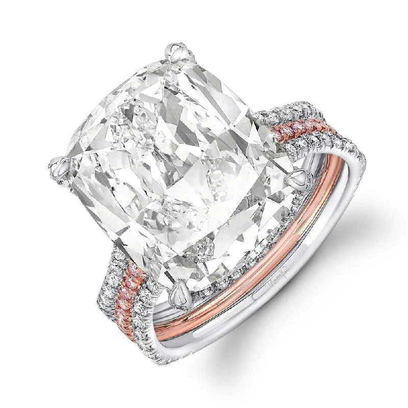 Ladies engagement rings online stores-Uneek Cushion Cut Diamond Engagement Ring