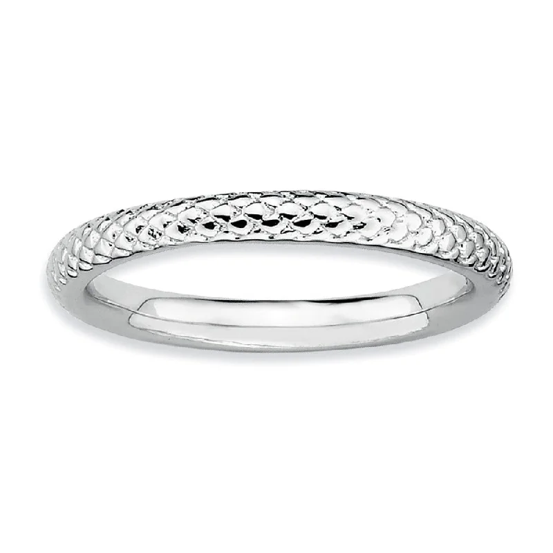 Ladies ring elegant styles-2.25mm Stackable Sterling Silver Cable Band