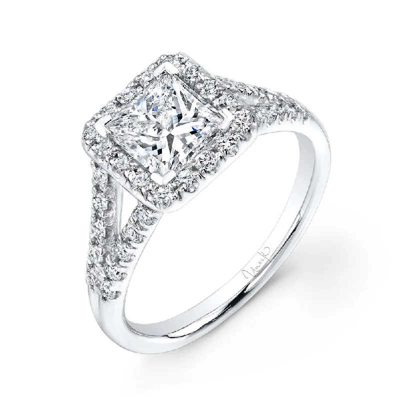 Ladies engagement rings unique styles-Uneek Signature Collection Halo Engagement Ring