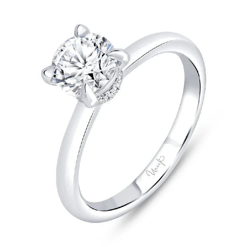 Ladies engagement rings gold styles-Uneek Timeless Collection Solitaire Engagement Ring