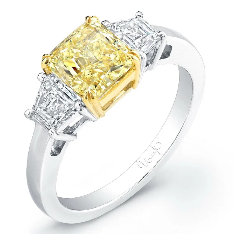 Ladies engagement rings eco-friendly-Uneek Natureal Yellow Cushion Diamond Engagement Ring