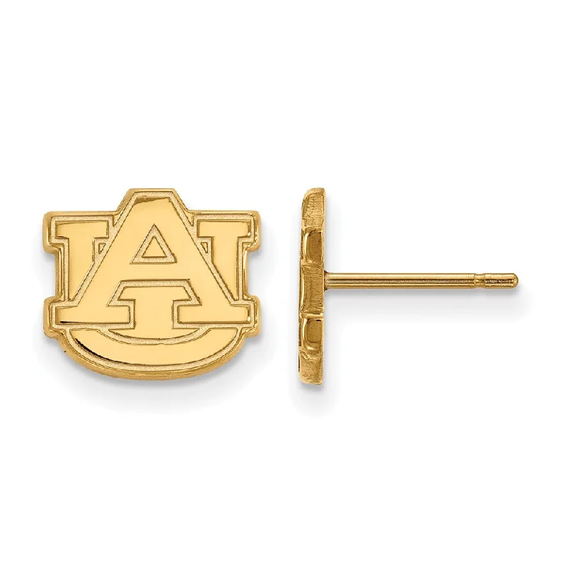 Ladies earrings openwork patterns-14k Gold Plated Silver Auburn Univ. XS (Tiny) Post Earrings