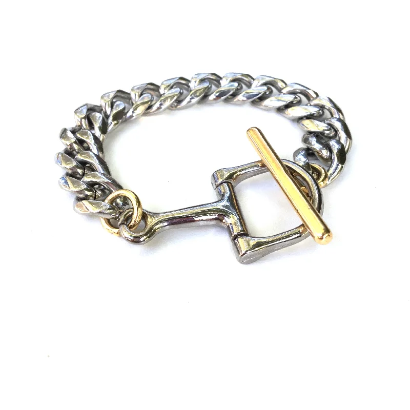 Ladies bracelets anniversary choices-UNBRIDALED D-BIT BRACELET | Equestrian Jewerly | Curb Chain Bracelet - AtelierCG™