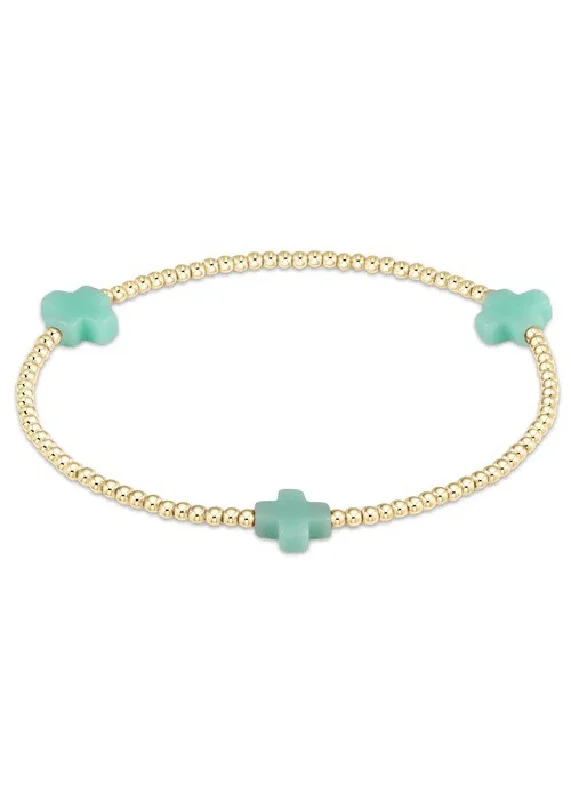 Ladies bracelets global brands-SIGNATURE CROSS BRACELET - MINT