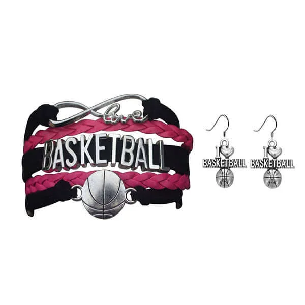 Ladies bracelets modern looks-Basketball Jewelry Set ( Bracelet & Earrings)