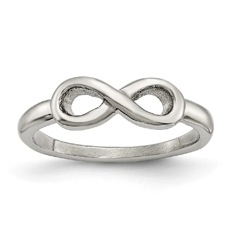 Ladies ring sale events-5mm Stainless Steel Polished Infinity Symbol Ring