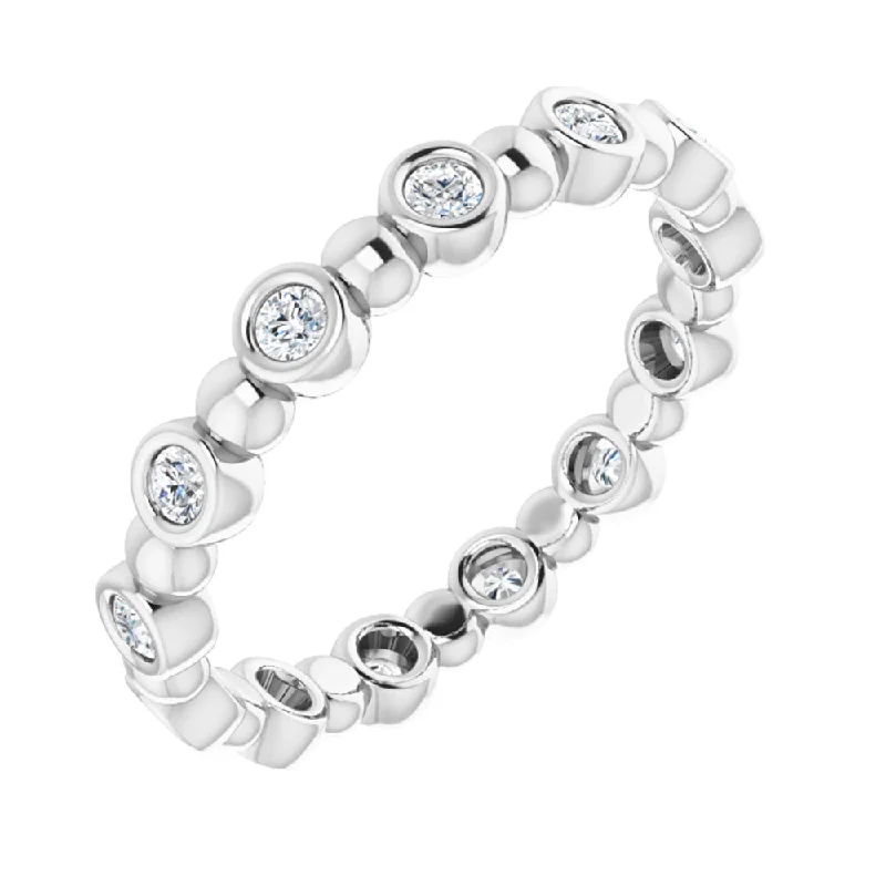 Ladies ring collectible items-3.25mm 14K White Gold 1/4 CTW Diamond Bezel Set Eternity Band