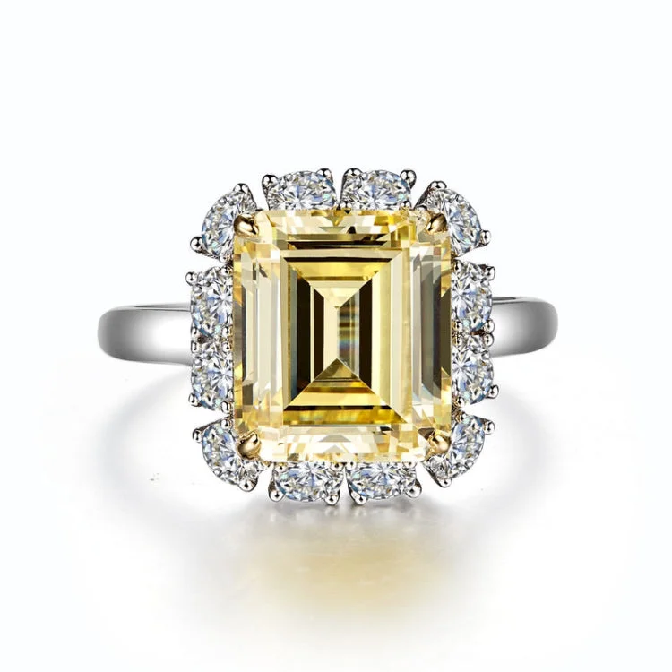 Ladies engagement rings worldwide trends-Emerald-Cut Halo Engagement Ring