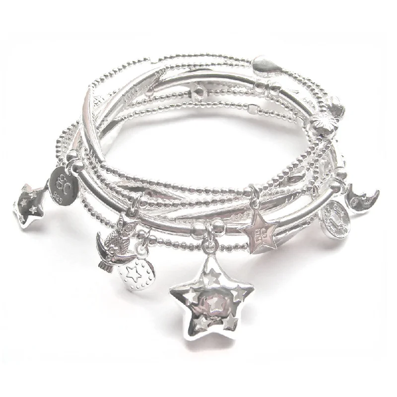 Ladies bracelets casual vibes-Good Charma Sterling Silver Eternity Bracelet 6-stack