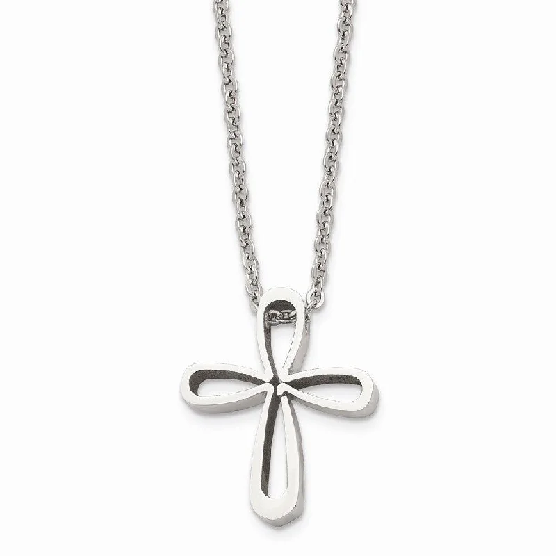 Ladies necklaces Mother’s Day-Stainless Steel Polished Cross Necklace