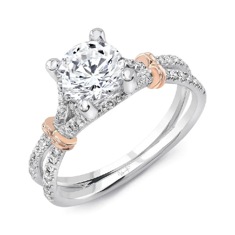 Ladies engagement rings financing options-Uneek Silhouette Collection Split Round Engagement Ring