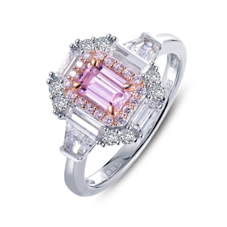 Ladies engagement rings financing options-Baguette Halo Engagement Ring