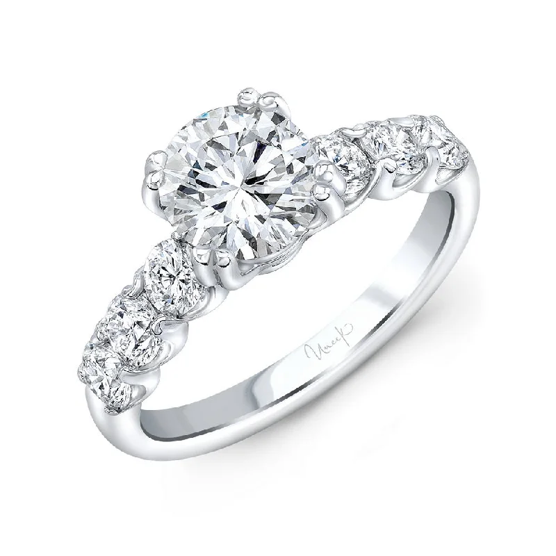 Ladies engagement rings investment value-Uneek Timeless Collection Straight Round Engagement Ring