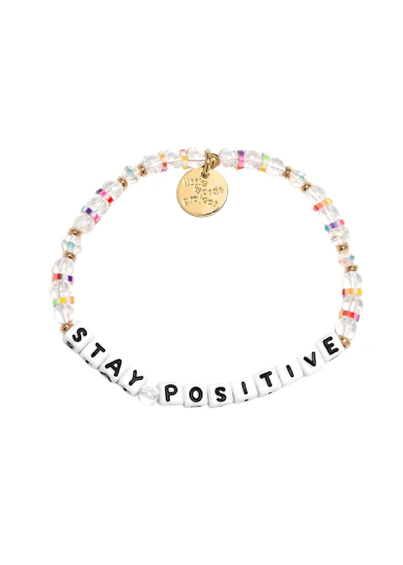 Ladies bracelets handmade pieces-LITTLE WORDS BRACELET - STAY POSITIVE