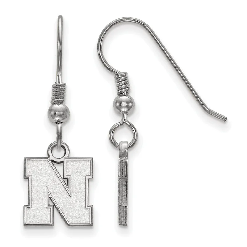 Ladies earrings proposal surprises-Sterling Silver University of Nebraska XS (Tiny) Earrings Dangle